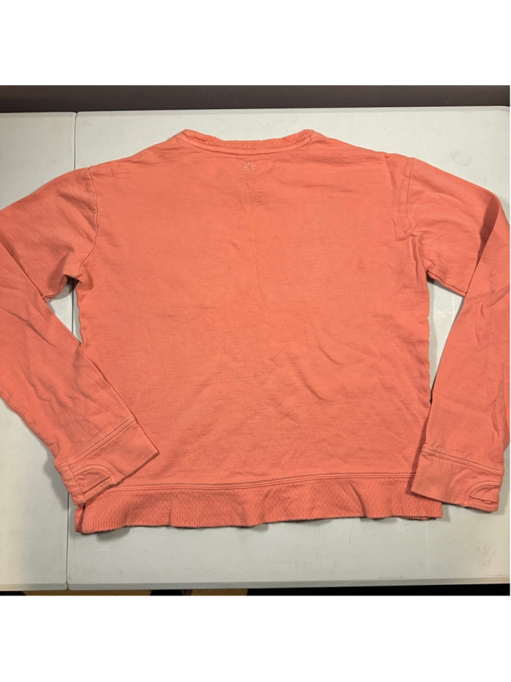 Girls Athleta Long Sleeve Tee L/12 Coral Cotton Star Logo Patch Pocket - Picture 4 of 7